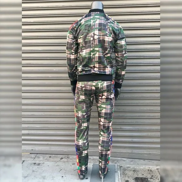 Men's Hudson Green Military Camouflage Fashion Tracksuit
